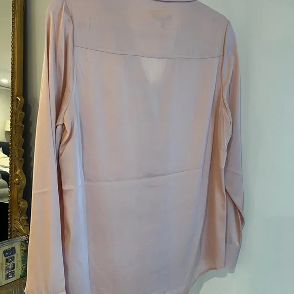Quince Washable Silk Blush Pink Collared Shirt - Picture 4 of 4
